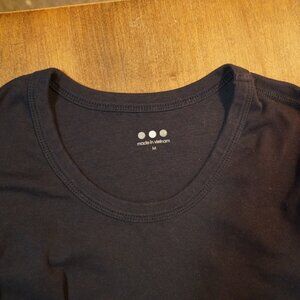 Three Dots Navy 3/4 Sleeve Knit Tee